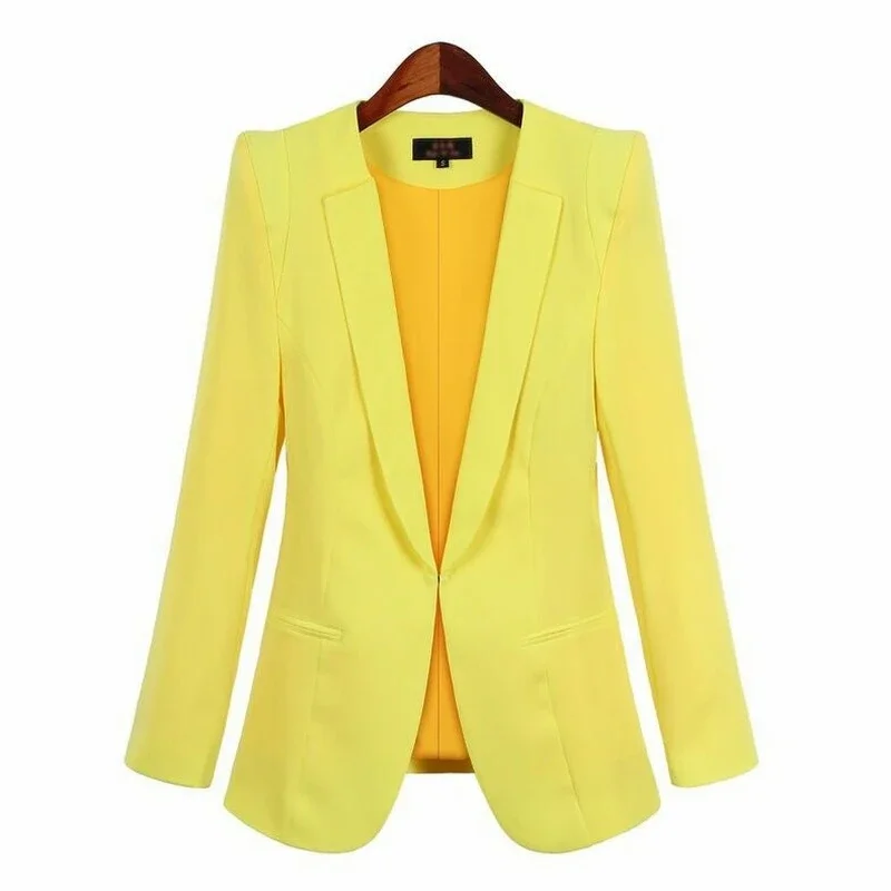 Women Hidden Breasted Blazers Plus Size Business Suits 2022 Spring Autumn New Solid Colors Long Sleeve Blazer Office Work Wear