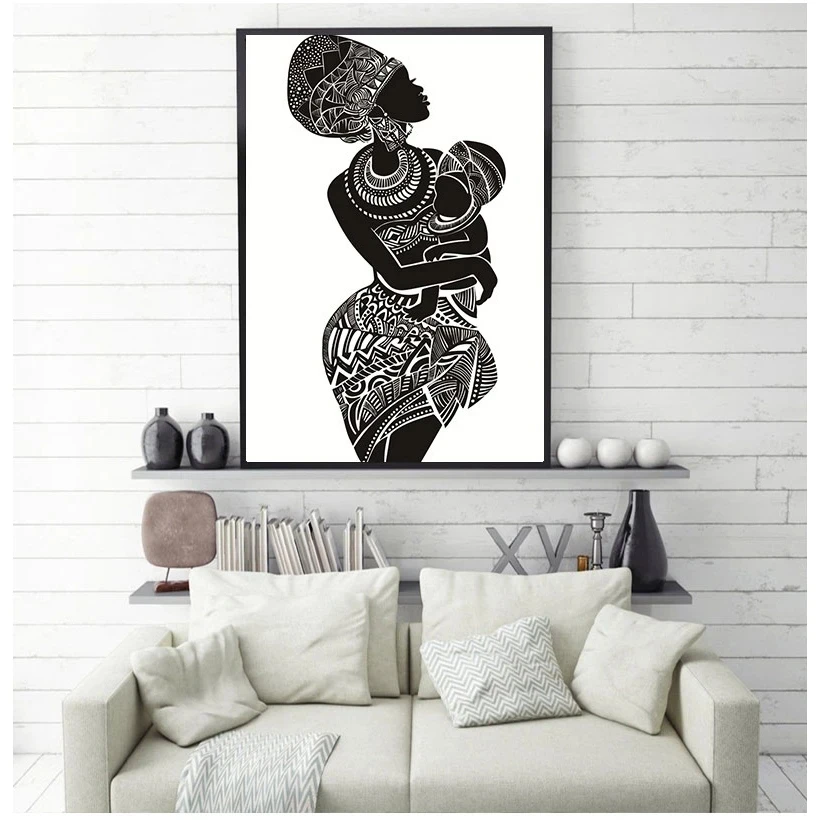 African Woman Classic Vintage Diamond Mosaic Abstract Africa Shape Head Cross Stitch Embroidery Diy Diamond Painting Home Decor