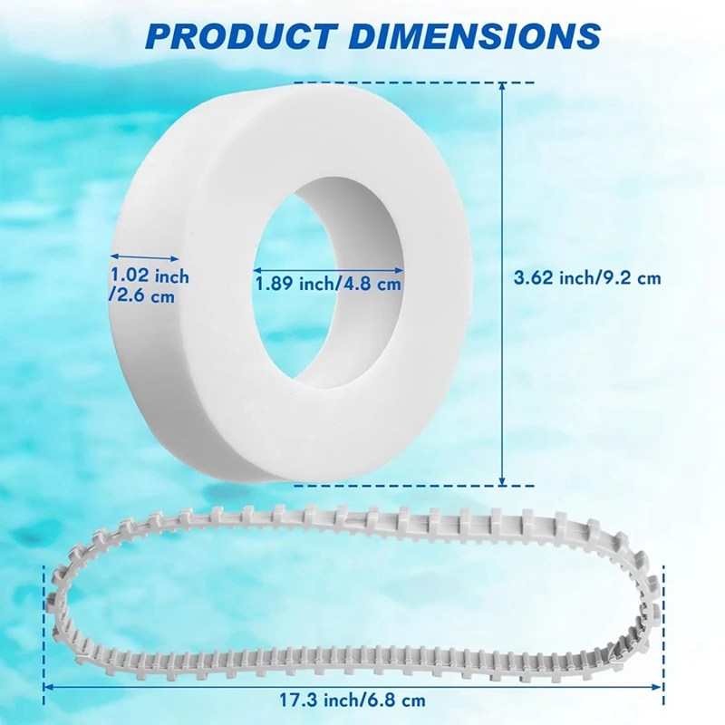 12 Pcs Pool Cleaner Accessories 4 Climbing Rings Replacement Compatible With 6101611 R4 2 Guide Wheels For Dolphin