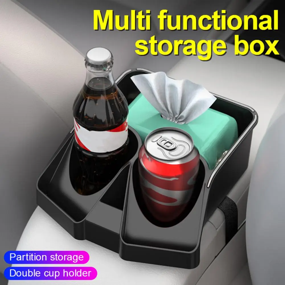 Vehicle Clutter Organizer Universal Car Armrest Storage Box with Cup Holder Console Organizer for Cars Trucks Small Vehicle