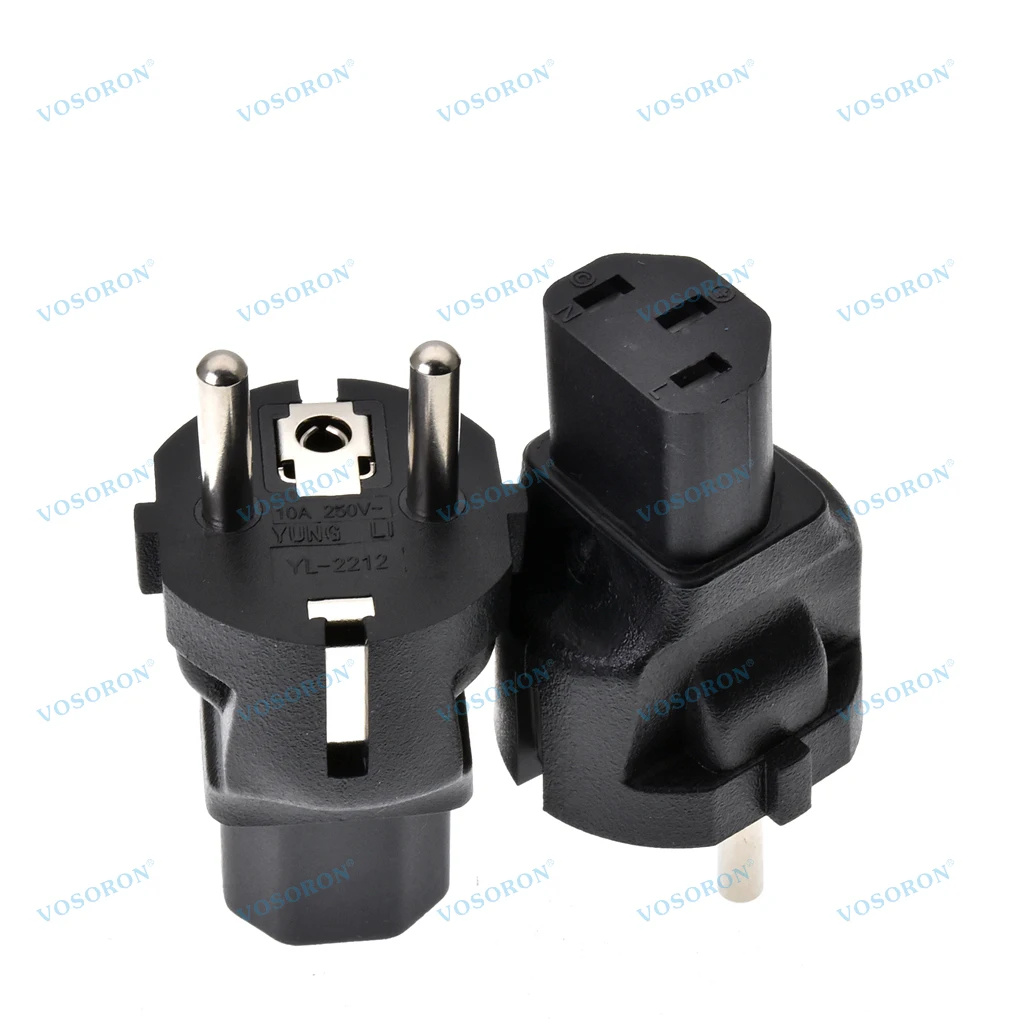 EU AC Power Cord adapter converter EU to IEC320 C13 Plug Adapter 3-Prong EU Plug to C13 Port converter connector plug