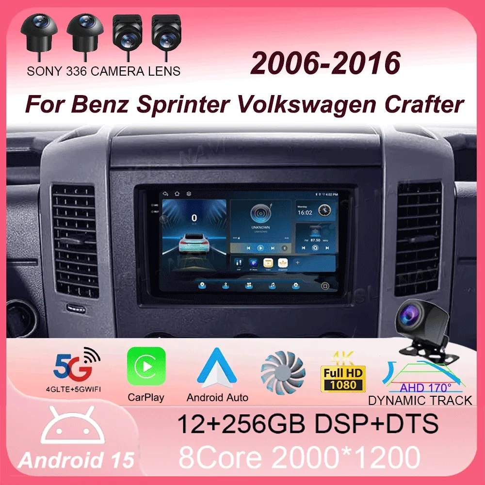

2Din Android 15 Car Radio For Benz Sprinter Volkswagen Crafter 2006-2016 Multimedia Video Player GPS Carplay Autoradio Player