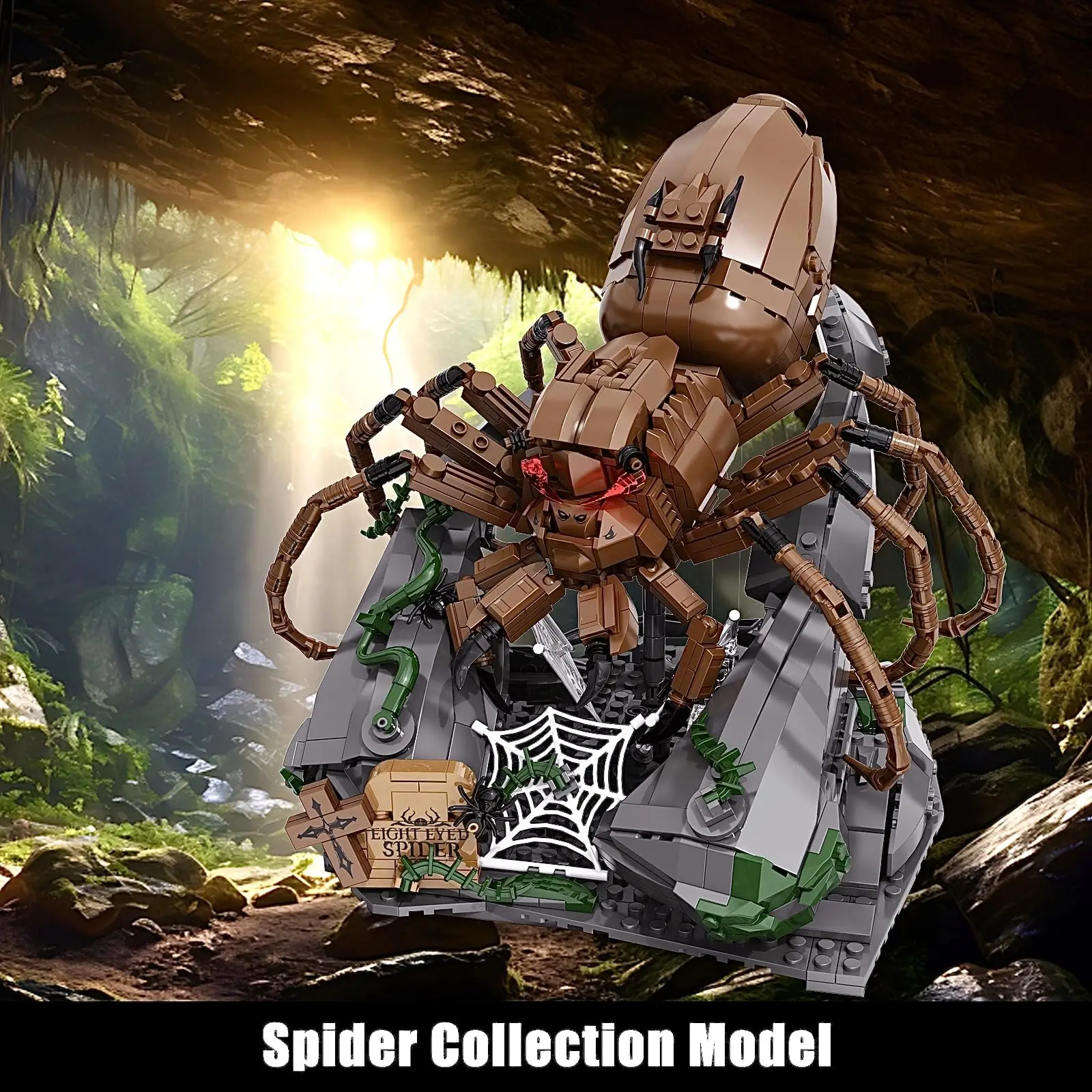 875PCS Spider Building Blocks Serie di insetti Set di giocattoli Modello di ragno Kit Decorazione per la casa o l'ufficio Regalo di costruzione dello stelo per adolescenti Ragazzi