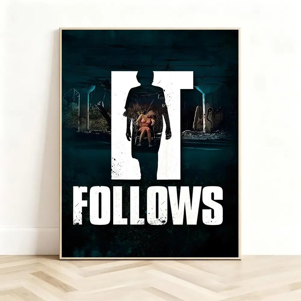 Tense Movie I-It Follows Poster Classic Self-Adhesive PP Wall Sticker for Living Room Bar Decor Gift