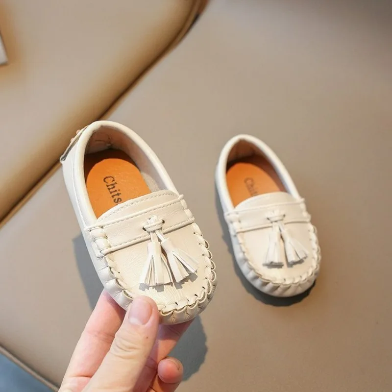 Kinderen Platte Schoenen Lente Herfst Kids Slip-On Schoenen Jongens Loafers Zacht Pu Lederen Peuter Oxfords Schattige Kwast Kleine Kinderschoenen