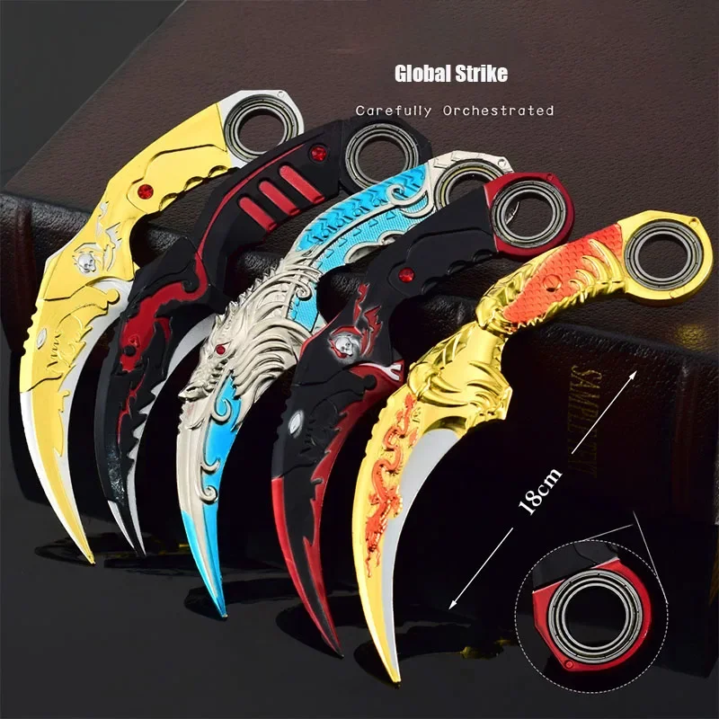 

18cm Global Strike Blue Dragon Claw Knife Toy Weapon Model All Metal Sword Safety: Unedged Knive Toy Boys Gifts Game Ornaments