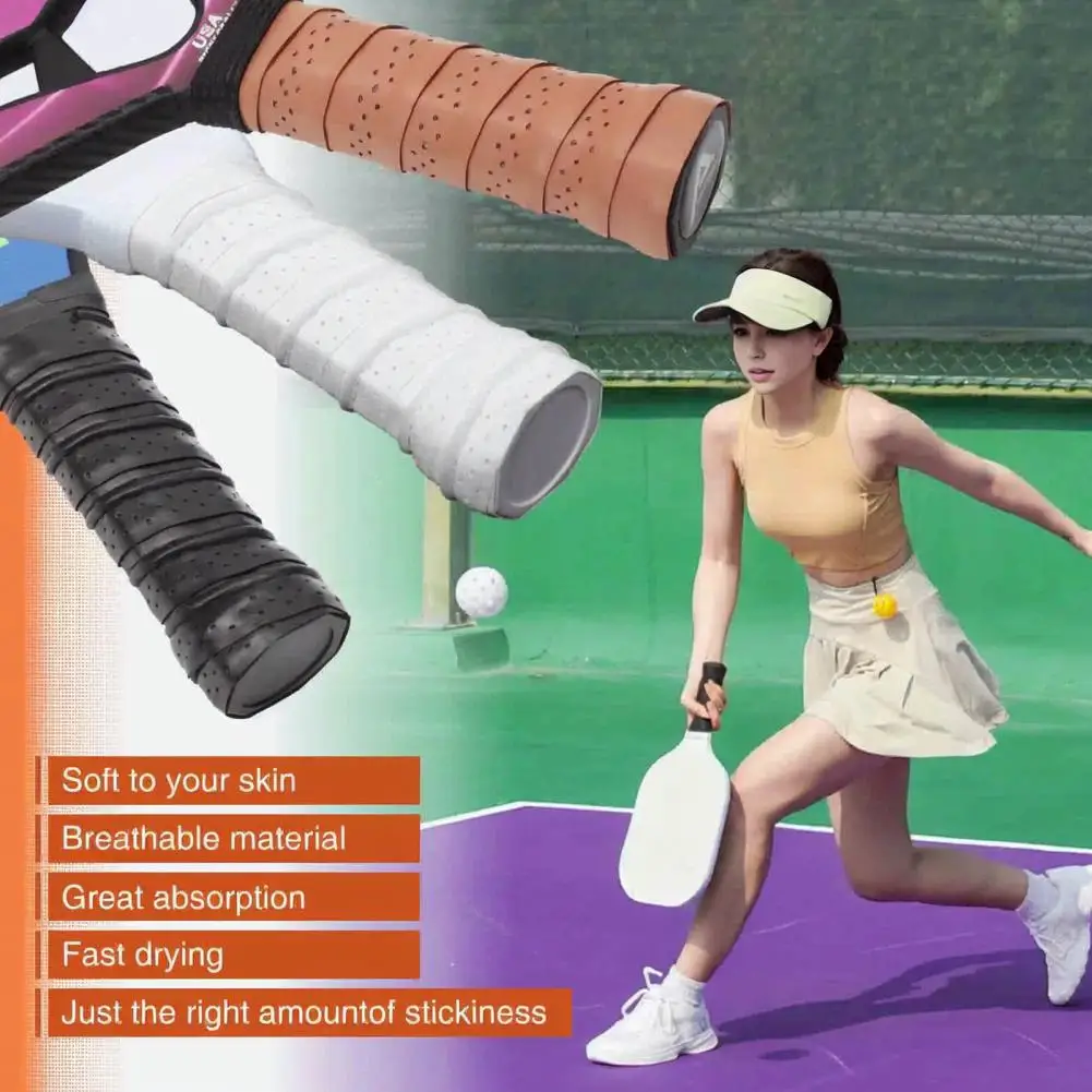 Cinta de agarre de paleta de Pickleball, transpirable, antideslizante, absorbente de golpes, suave, envoltura de sobregrip para raqueta, accesorios