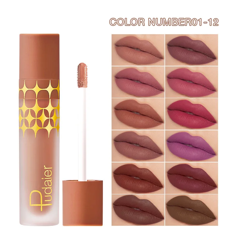 New 24 Color Matte Mist Lip Gloss Non-stick Cup Easy To Make Up European and American Liquid Lipstick Cosmetics