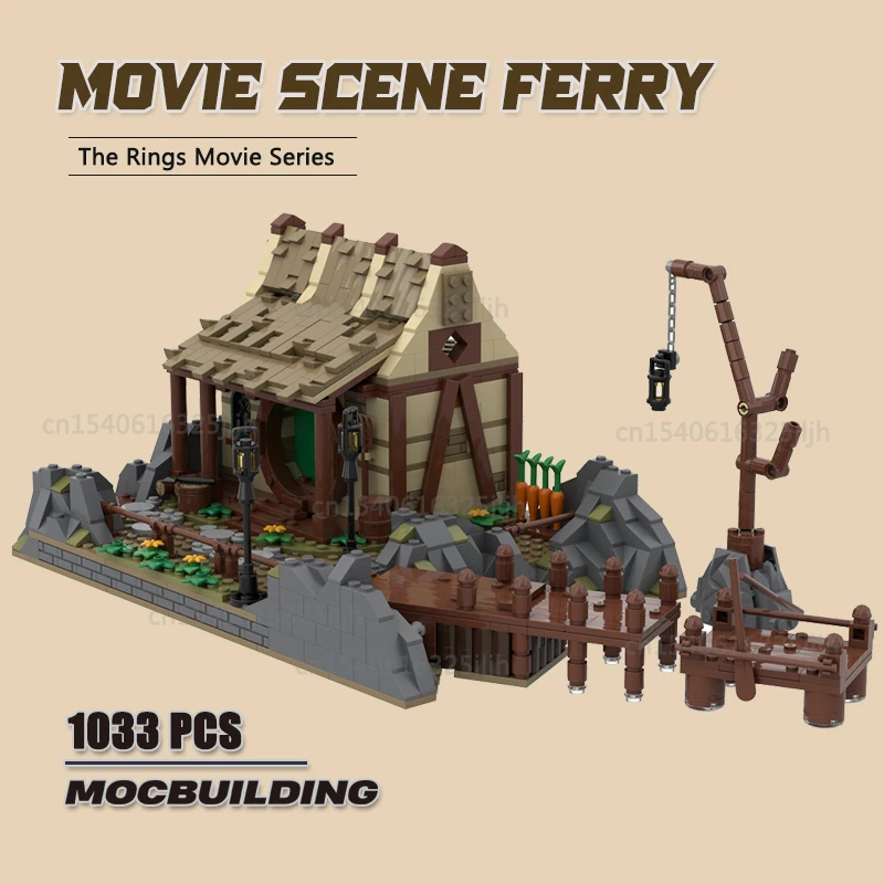 MOC Ferry Movie Scence Building Blocks Technology Bricks DIY Assembly Model Collection Display Toys Children Xmas Gifts