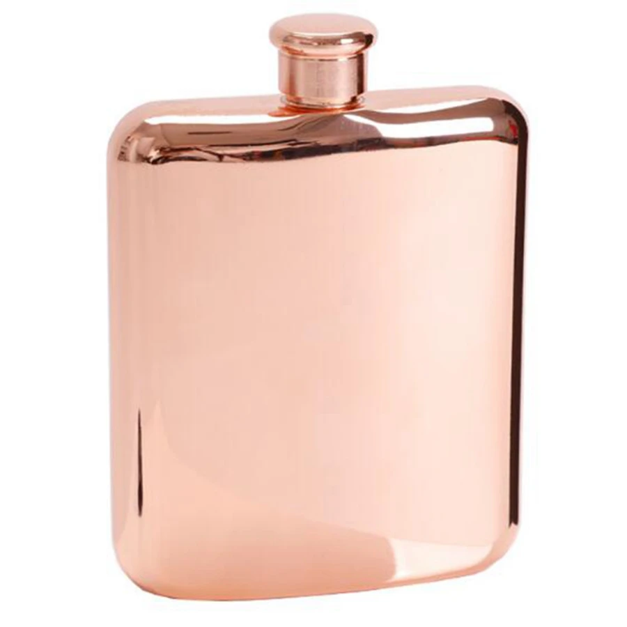 【A47T】Rose Gold 6 Oz Stainless Steel Vodka Hip Flask Flask for Alcohol Bottle Liquor Whiskey Bottle Groomsmen Gifts with Funnel