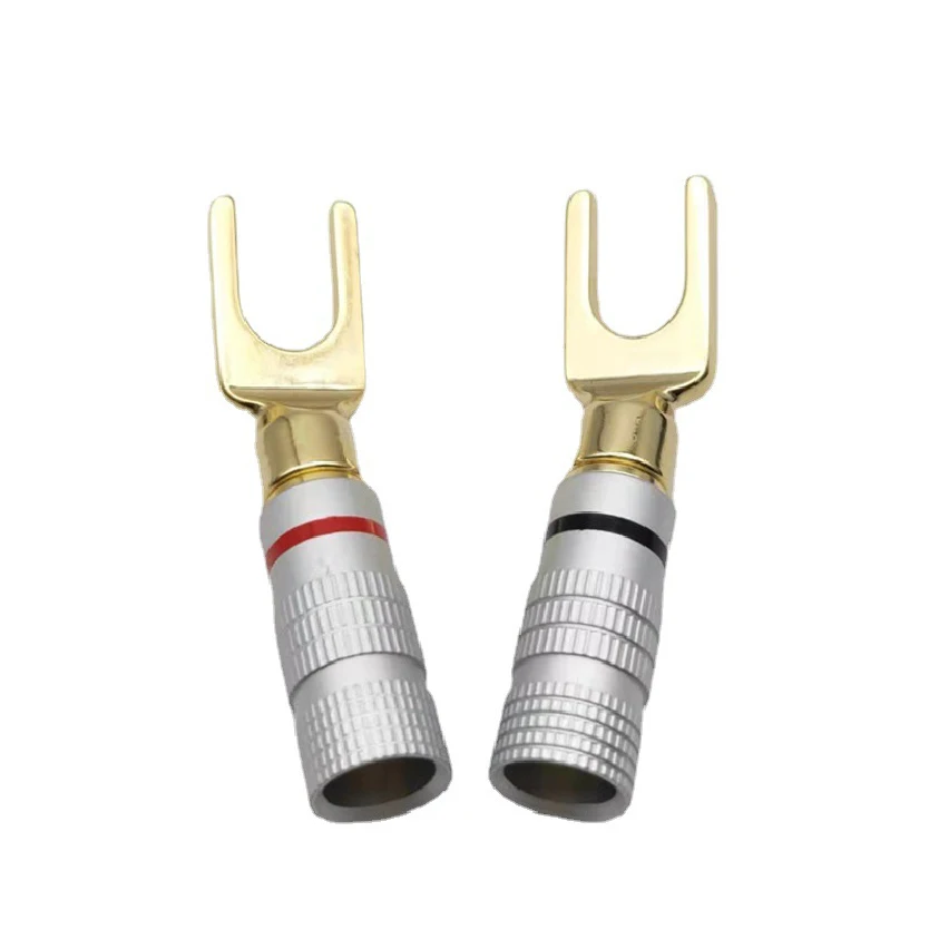 Hybrid Speaker Connector Y Shape Spade Fork Banana Plug for Terminal Connections