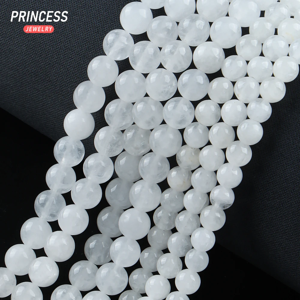 Natural Angola White Crystal Milky Quartz Beads para Fazer Jóias, DIY Pulseira e Colar Acessórios, A ++, Atacado