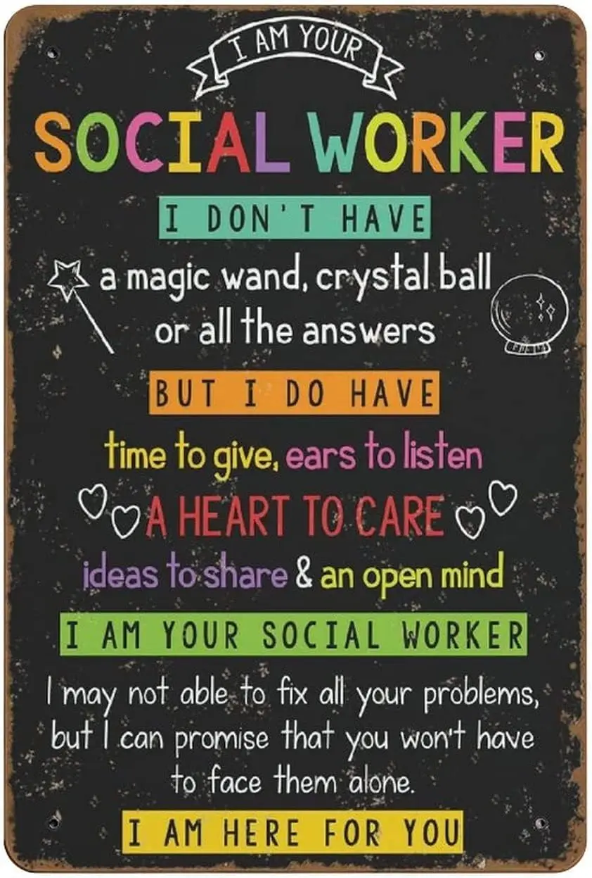 I Am Your School Social Worker Sign Office Decor Gift Printable Poster Art Funny