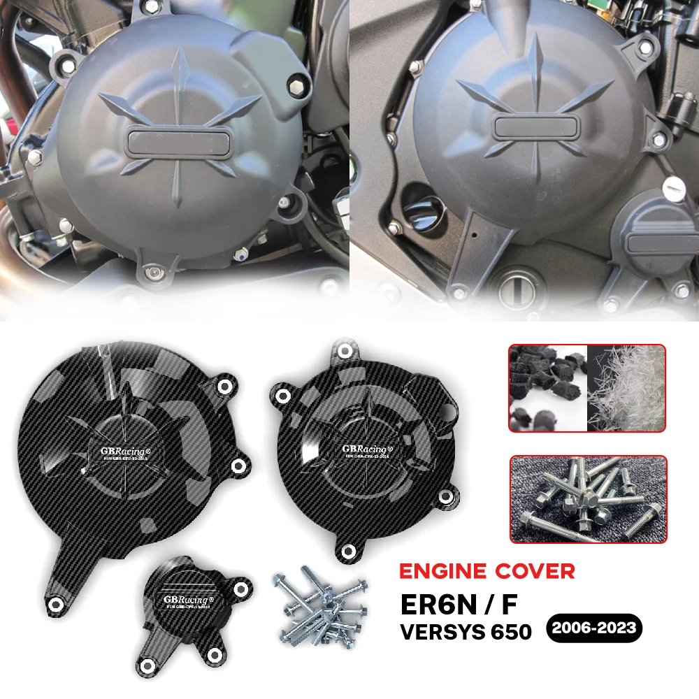 

For KAWASAKI ER6F ER6N 06-2016 VERSYS 650 2006-2014 Engine Covers Protectors Motorcycles Engine cover Protection case GB