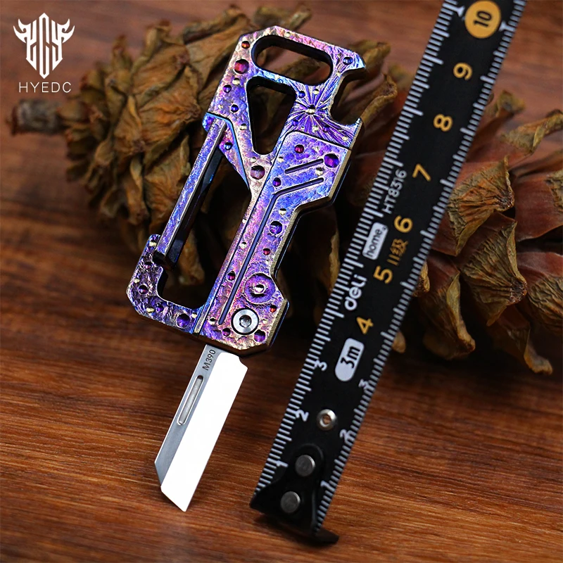 Limited Starry Sky Version Titanium Alloy Outdoor Multi-Functional Keychain Mini M390 Knife Portable