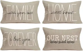 วินเทจผ้าลินินเอวปลอกหมอนตกแต่งปลอกหมอนอิง30X50เซนติเมตรภายในโซฟาตกแต่งตกแต่งฤดูใบไม้ร่วง