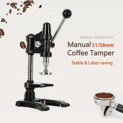 Commercial Coffee Tamper 58MM Manual Coffee Tamper Camping Coffee Maker Flat or Ripple Tamper Labor-saving