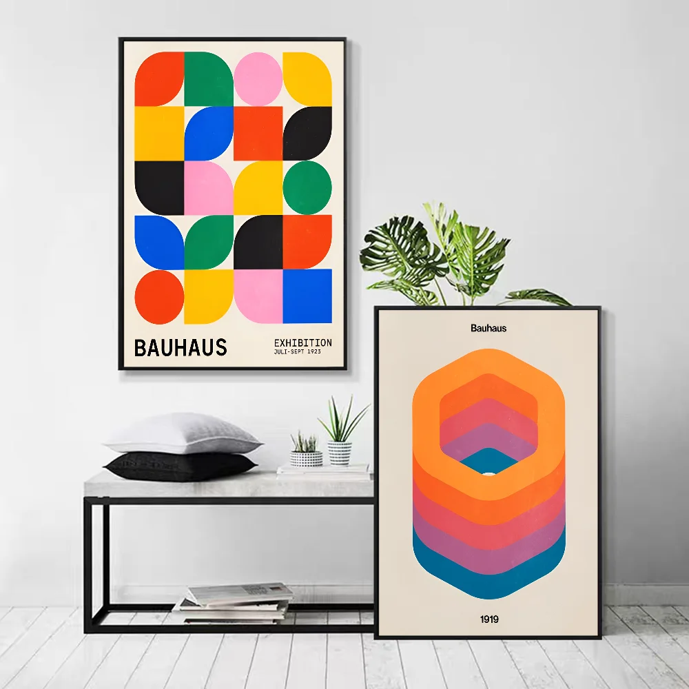 Bauhaus Print Good Quality Prints and Posters Waterproof Paper Sticker Coffee House Bar Posters Wall Stickers