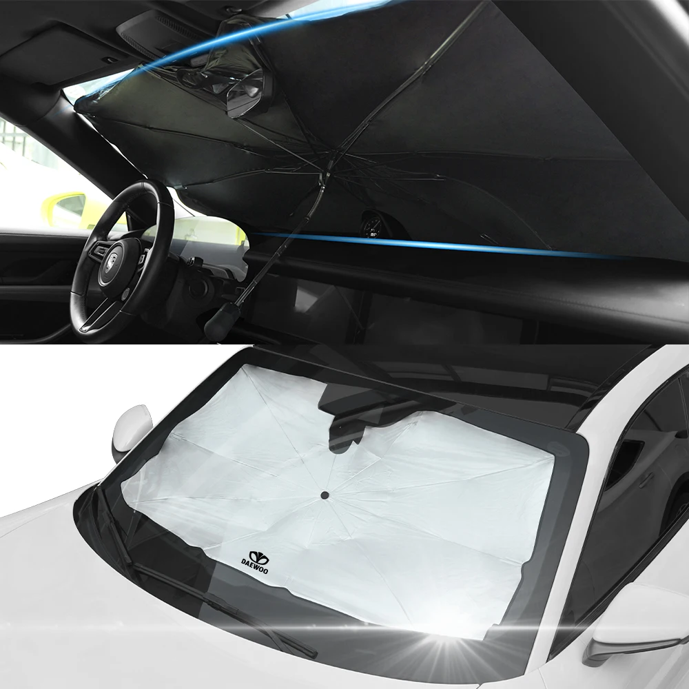 Car Windshield Sun Shade Umbrella Foldable Car Sunshade Front Window Cover Auto Accessories For Daewoo Matiz Nexia Lanos Kalos