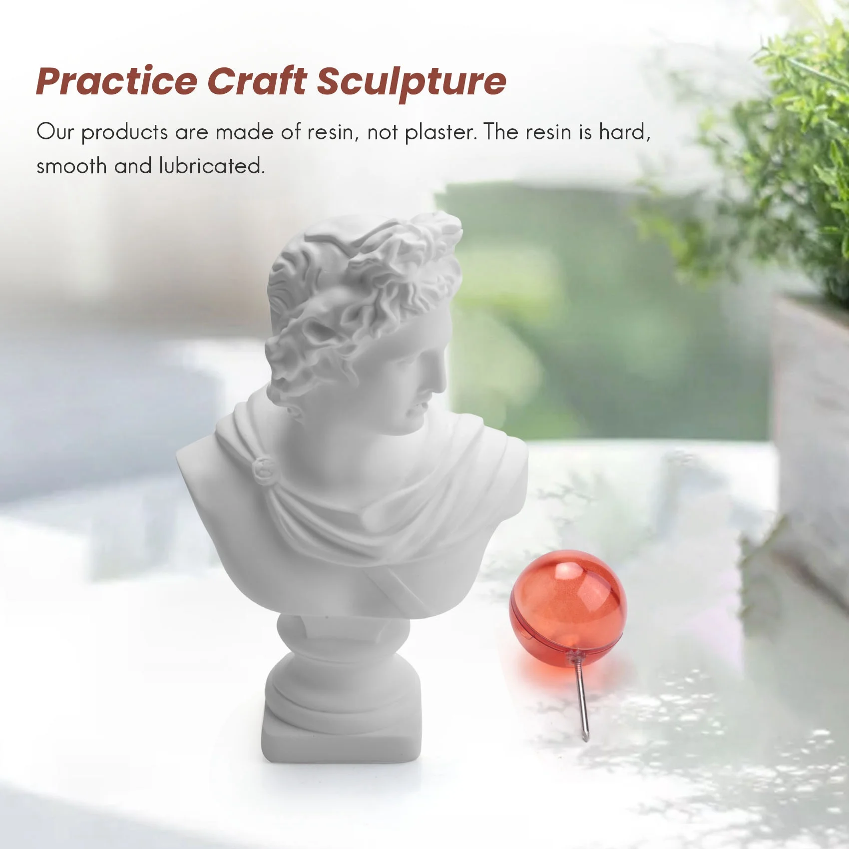 【Hot Selling】1Pcs Classic Busts Statue Greek Mythology Figurine Bubble David Portrait Sculpture Resin Practice Craft Sculpture - view 3