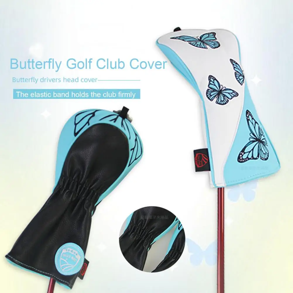 

Portable Golf Club Cover Waterproof Faux Leather Golf Club Headcover with Rotatable Number Plush Lining Golf for 1/3/5/utility