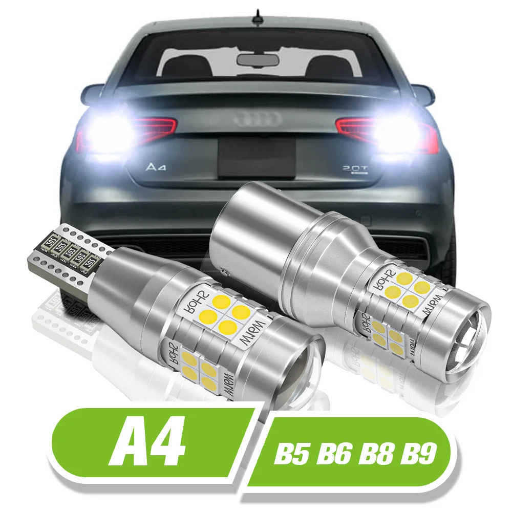 Untuk Audi A4 B5 B6 B8 B9 LED lampu mundur 2 buah lampu cadangan 1996-2005 2008-2019 2014 2015 2016 2017 Aksesori