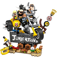 380pcs Junkrat & Roadhog Building Blocks Bricks Overwatching Series Compatible 75977 DIY Model Toys for Children Christmas Gifts