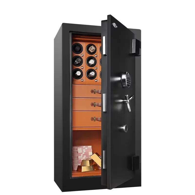 Custom Fireproof Jewelry Safe Watch Cabinet Electronic Lock Hand Crank Storage Box for Valuables