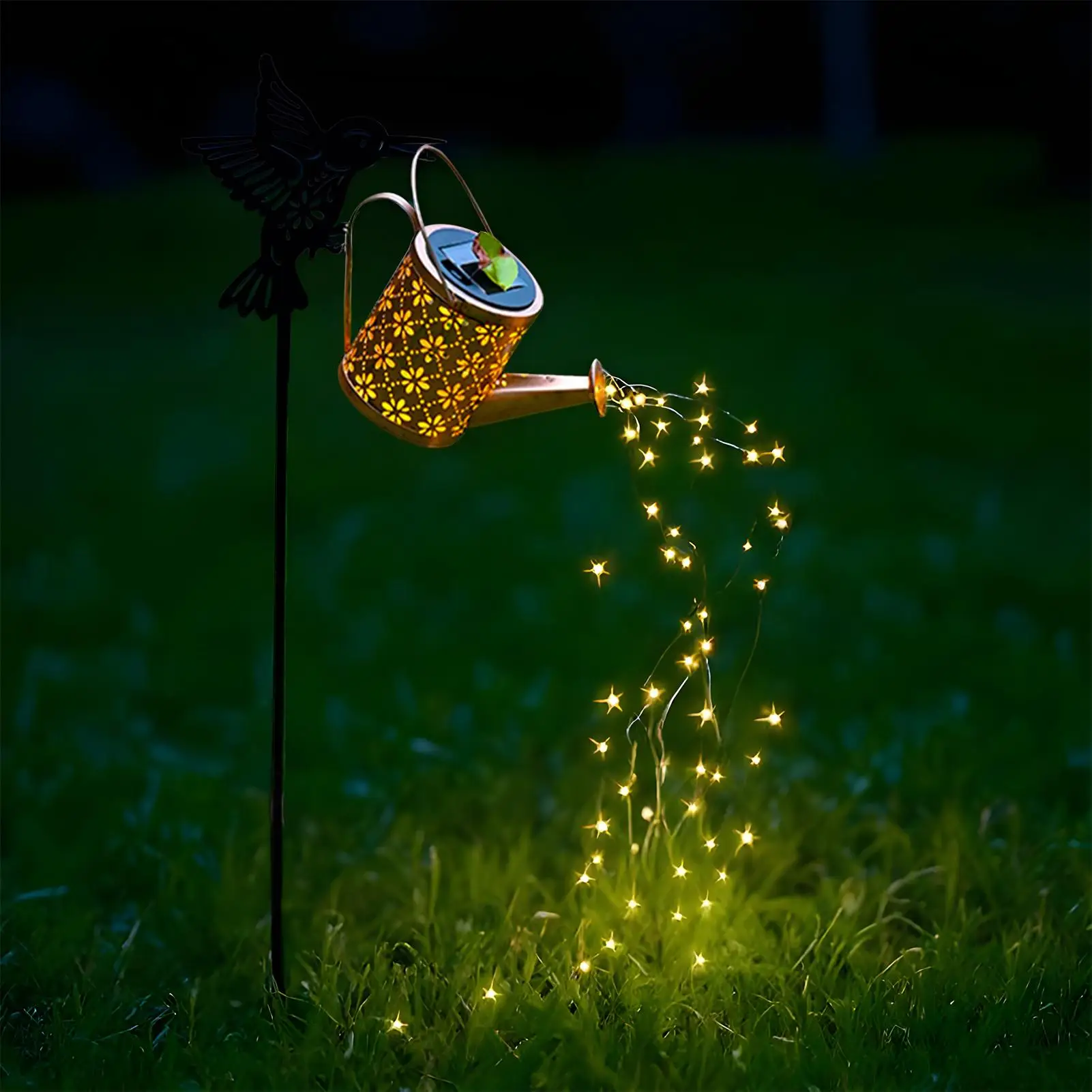 

Лейка, солнечный свет, лейка для колибри, светодиодные солнечные фонари, водонепроницаемый садовый декор, окружающее освещение для наружного патио