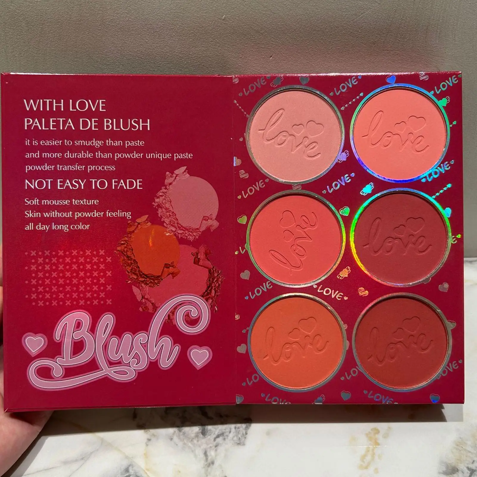 多機能アイシャドウパレット マット＆パール調ブラッシュハイライター付き メイクアップコスメキット 6パネル マット＆シマー