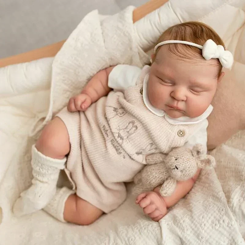 21inch unpainted Reborn Doll Parts Peaches Cute Baby 3D Painting with Visible Veins Cloth Body Included