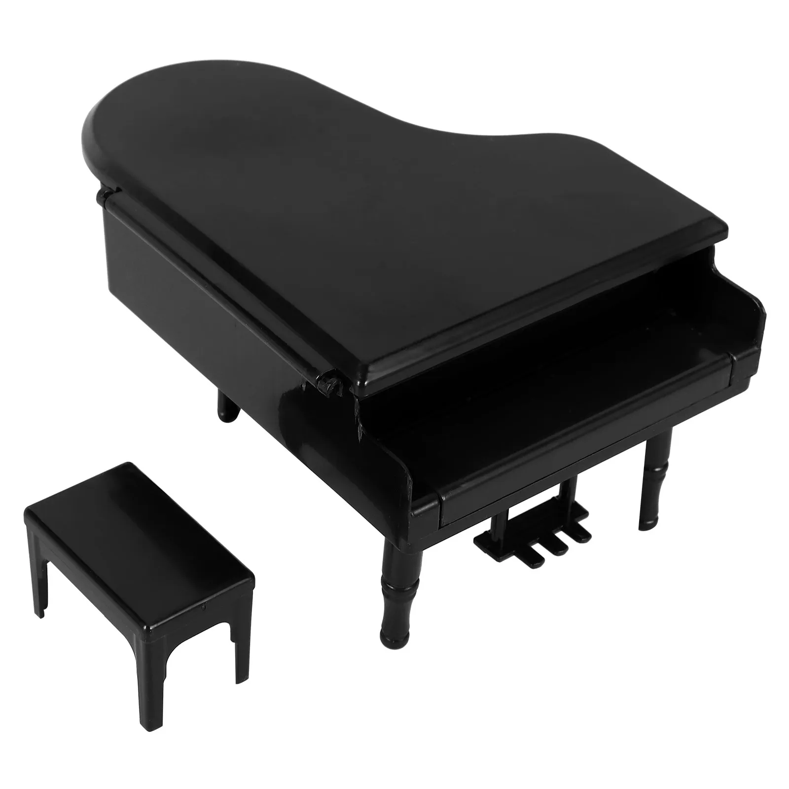 

1Set Miniature Piano and Stool Vintage Design Mini House Furniture Accessories Miniature Musical Instrument Room Decoration Mini
