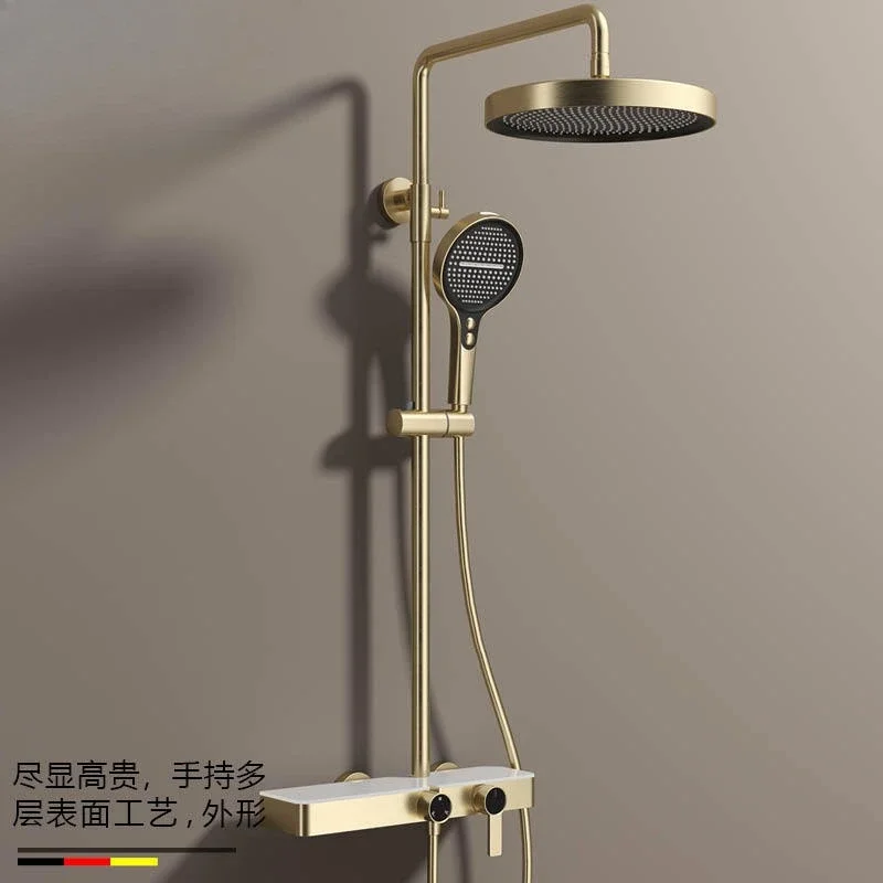 Set doccia, tavolo portaoggetti, doccia pioggia caduta, uscita acqua