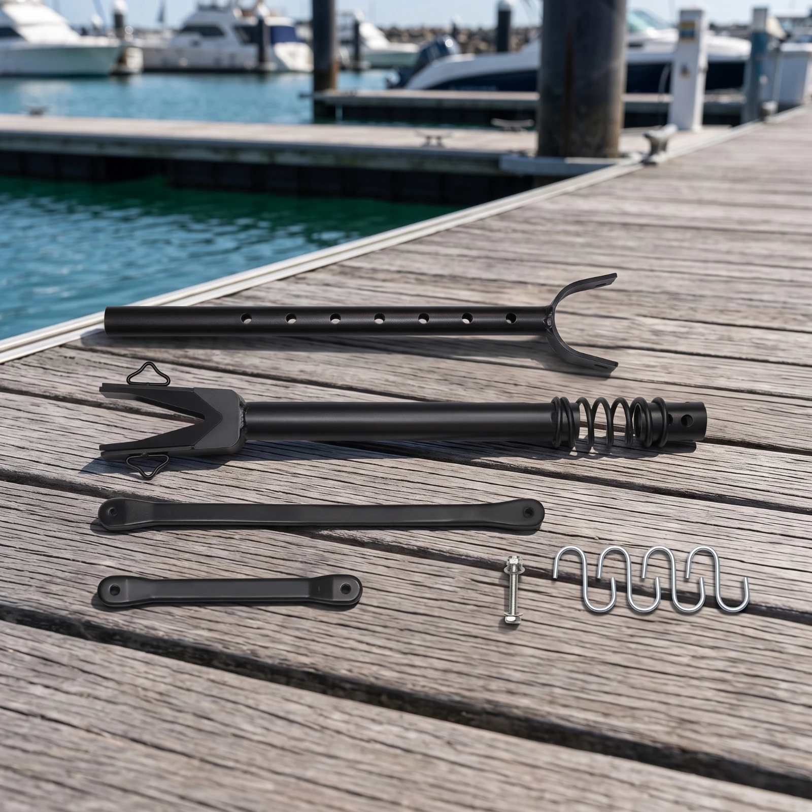 Outboard Motor Support Adjustable Transom Saver Motor Stabilizer Heavy-Duty Hardware Stable for Boat Owners, Trailering