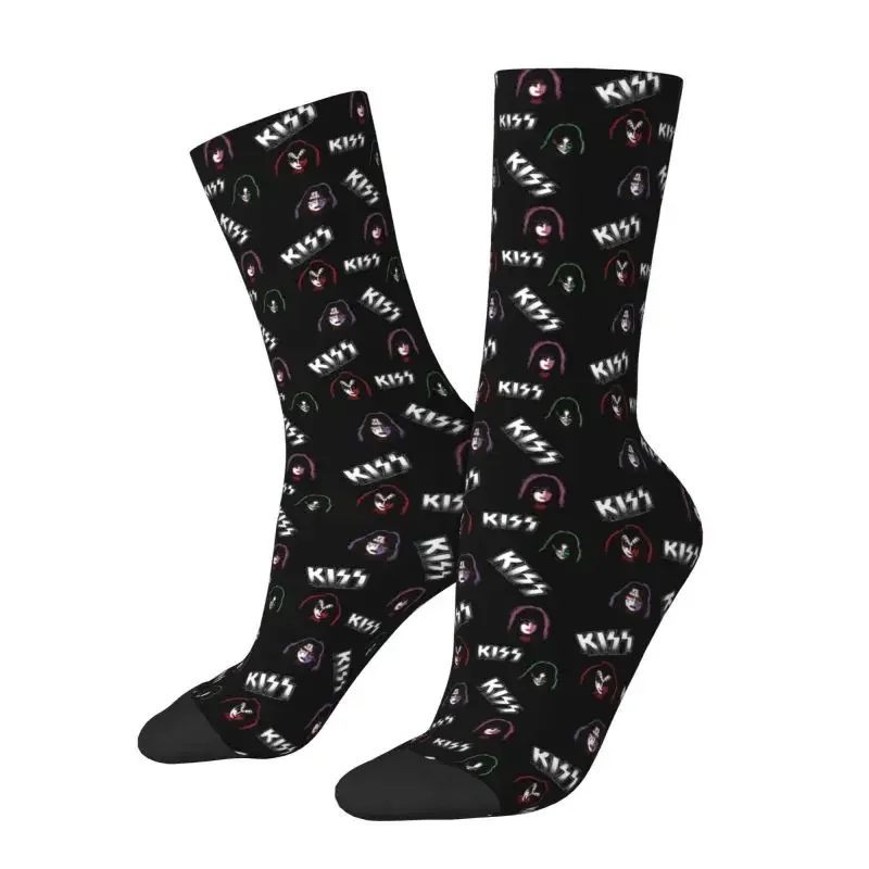 Heavy Metal Rock Music Band Kiss Dress Socks for Men Women Warm Fashion Novelty Crew Socks