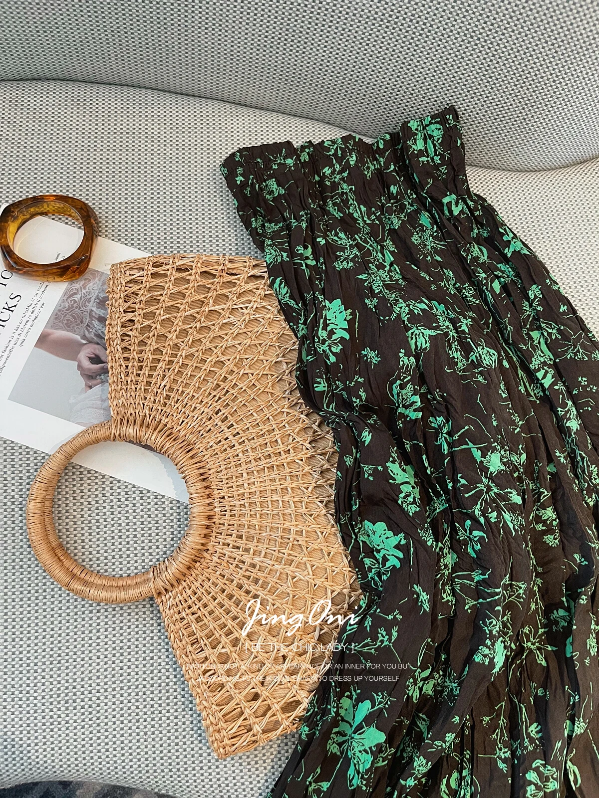 Floral Chiffon Pleated Long Skirt Y2k Woman Clothing Spring Summer 2024 Korean Style Fashion Vintage High Waist Lolita Tulle New