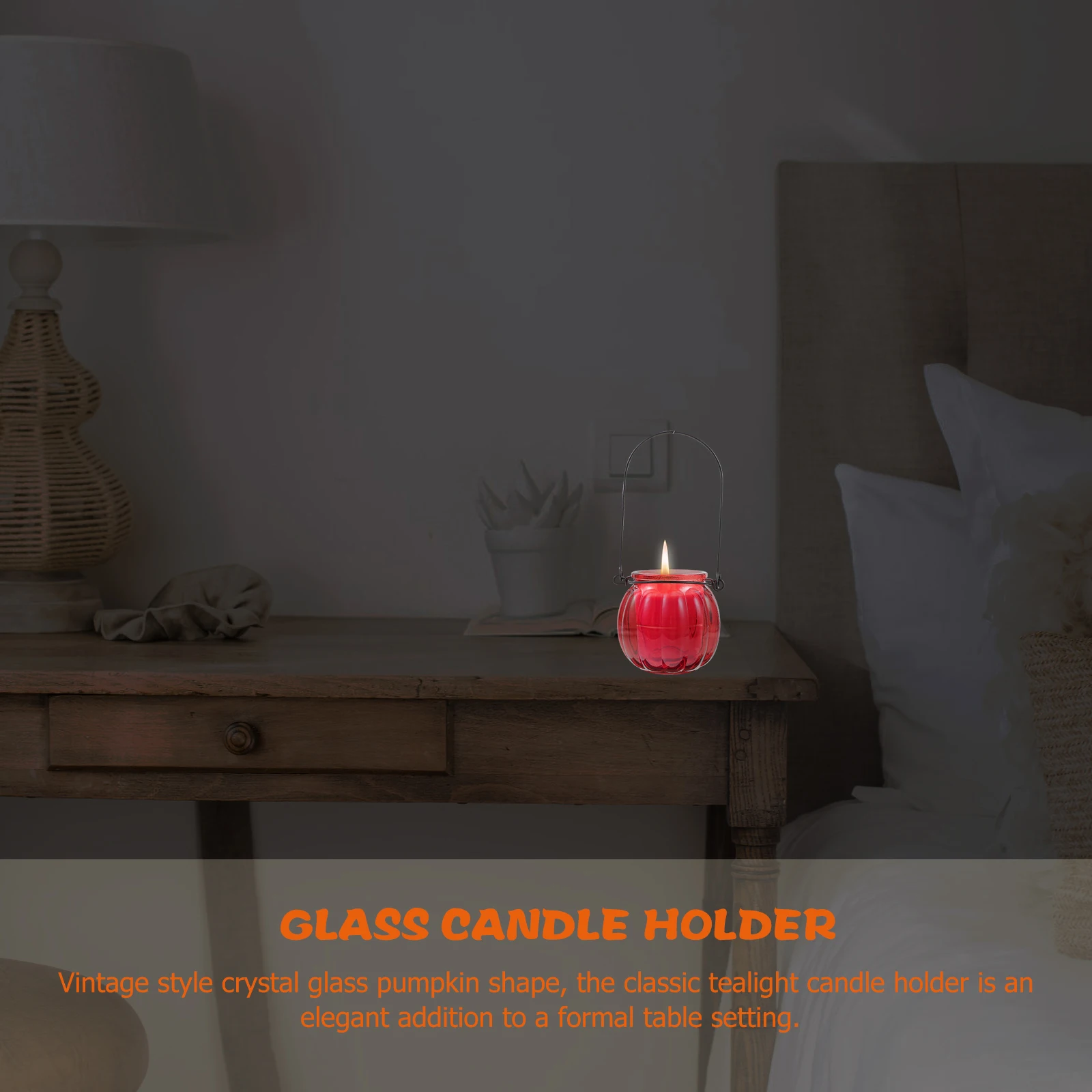 

Vintage Pumpkin Glass Holder Crystal Tealight Candleholder Ideal for Wedding Proposal Valentine's Day Romantic Home Decor