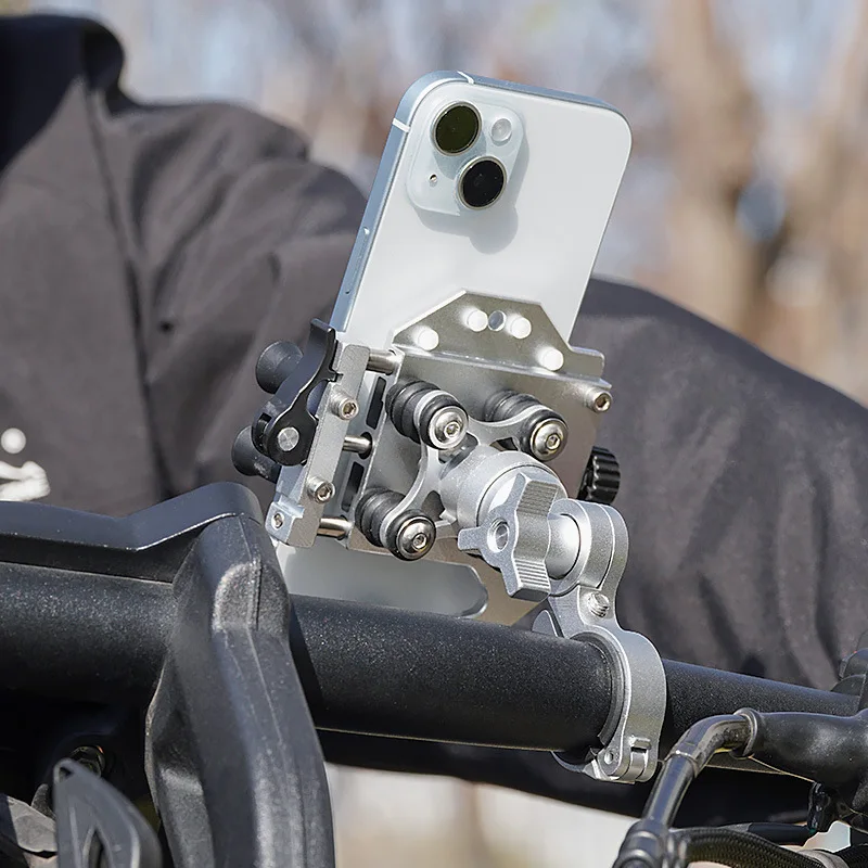 

360° Rotatable Aluminum Bicycle/Motorcycle Cell Phone Holder, Sturdy and Anti-Theft, Ideal for MTB & Road Bicycles