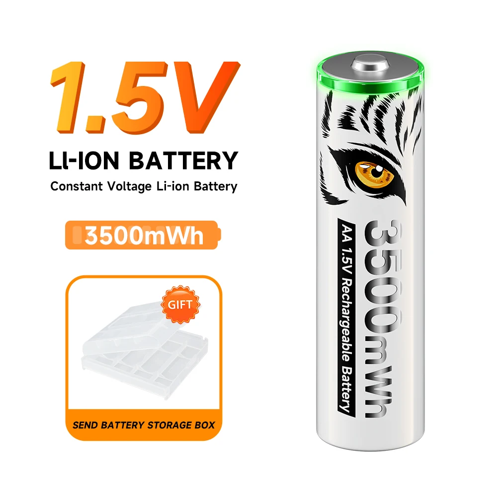 PALO 1.5V AA Rechargeable Li-Ion Battery AA Lithium ion Batteies AA 2A Cell With LCD USB Charger for 1.5V AA AAA Li-ion Battery