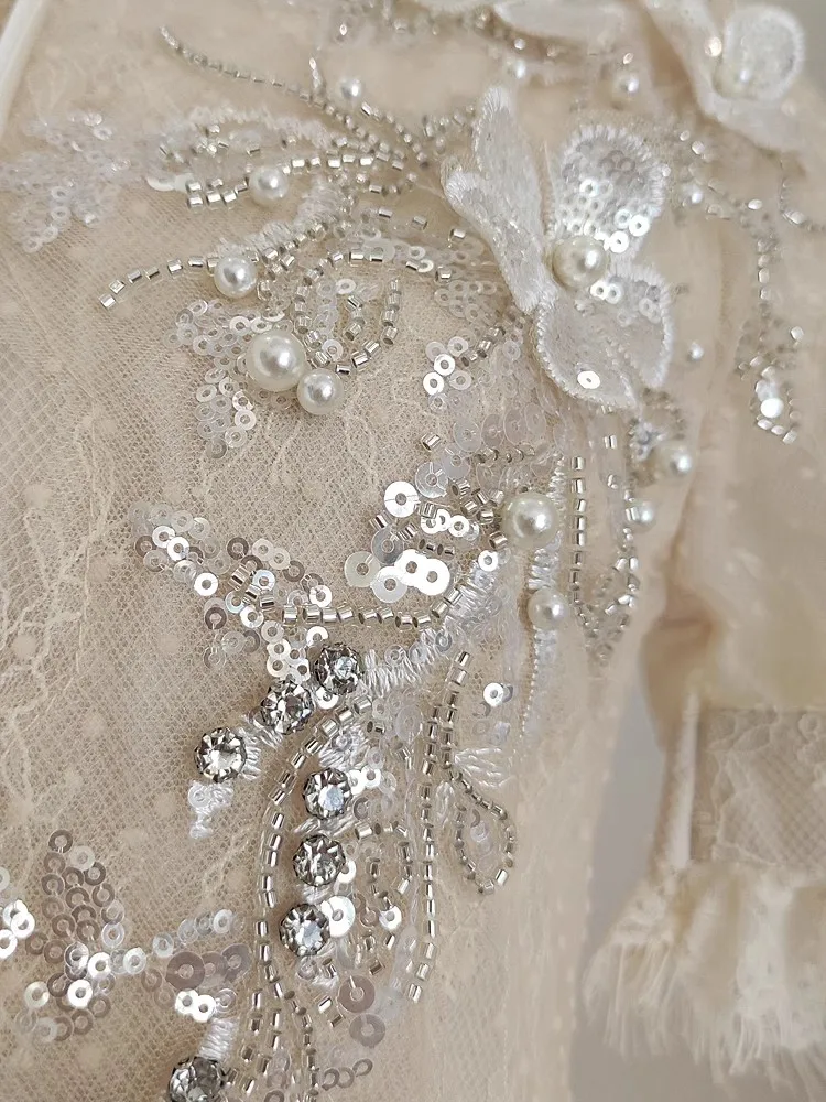 Damasco elegante vestido em camadas feminino miçangas rendas retalhos streetwear vestidos o pescoço pista design roupas de festa de férias senhora