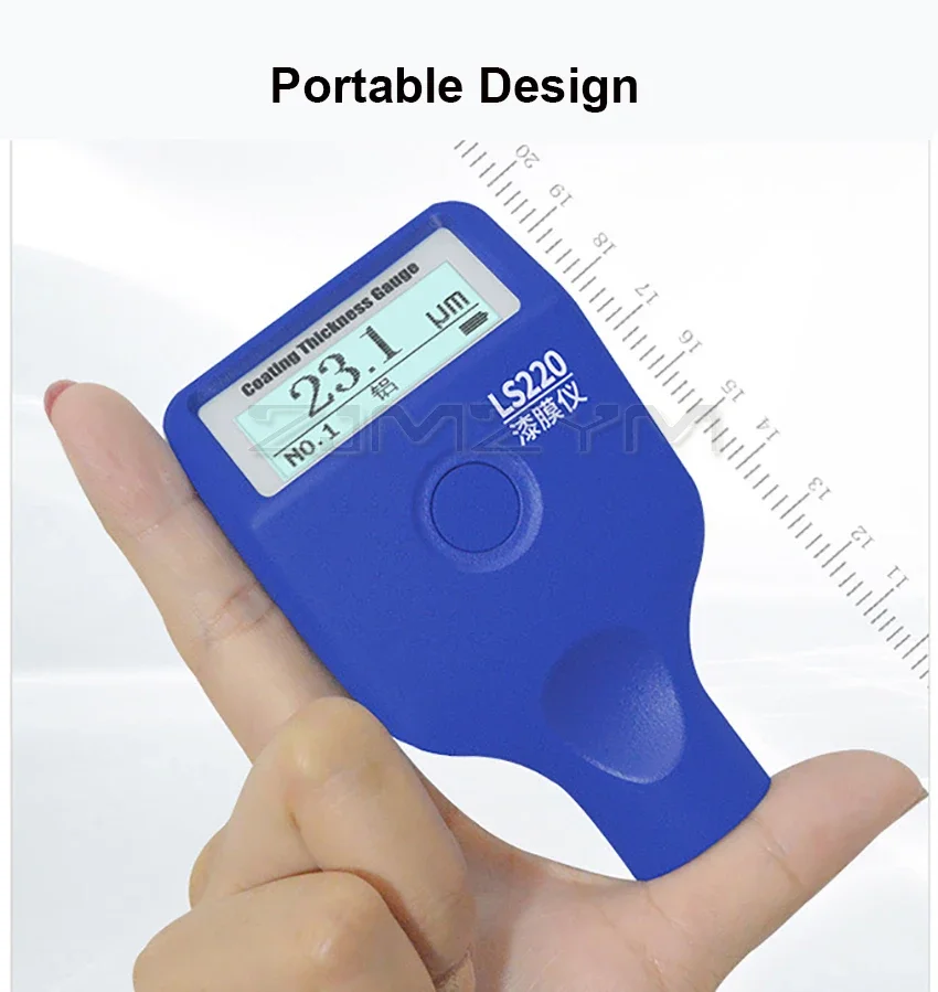 Tester grubości powłoki lakierniczej 0-2000μm 0.1μm Fe NFe sonda wskaźnik LS220 do folii samochodowej -20 ℃ Ekran LCD