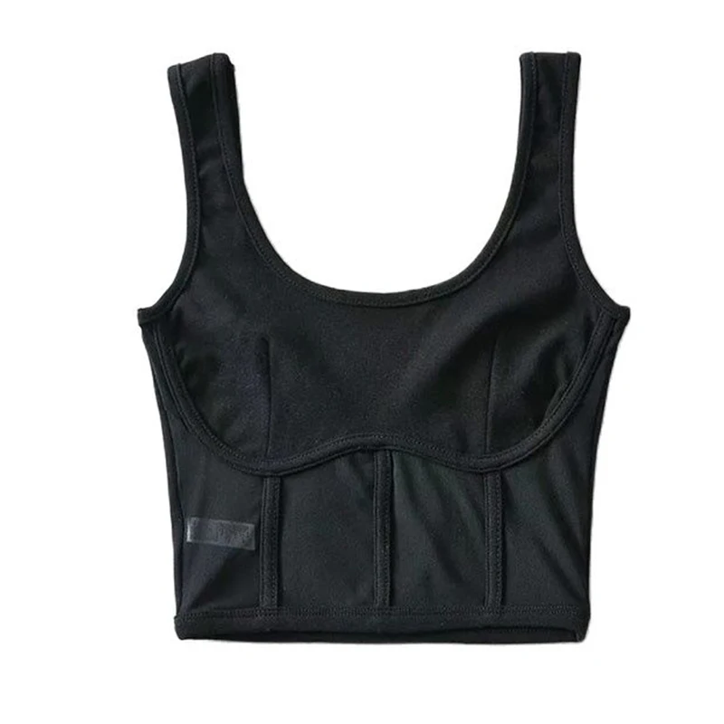 Corset haut court ajusté pour femme, panneaux en maille, précieux