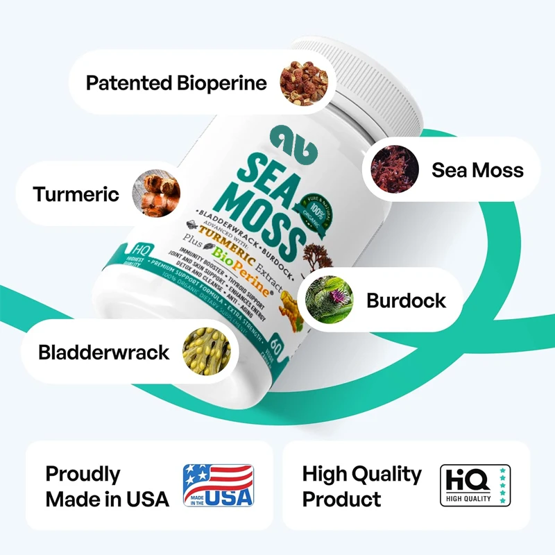 

Organic Irish Seaweed - Wild Dr Sebi Seaweed mixed with turmeric, burdock root, and bladder, enhanced with black pepper