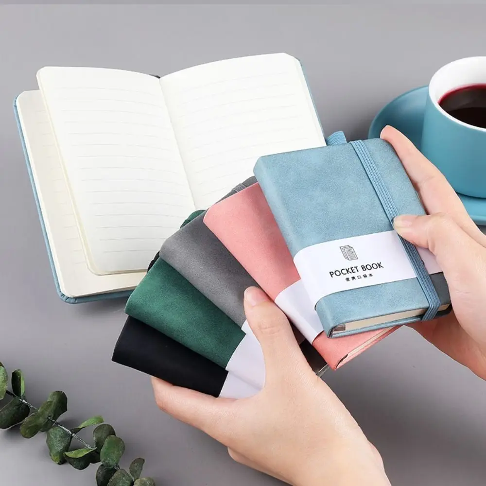 with Elastic Band A6/A7 Pocket Notepad Portable 100 Sheets Portable Mini Notebook Thickening Simple Style Taking Notes