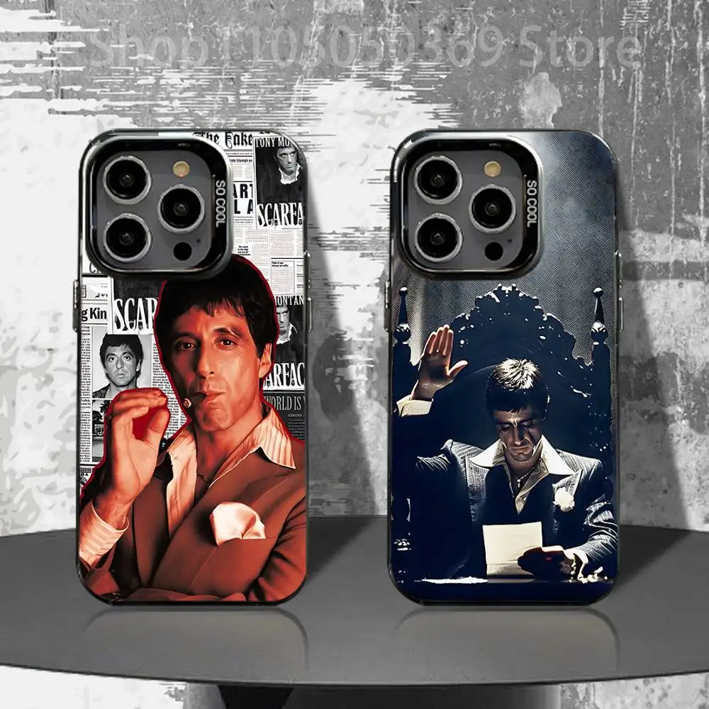 

Tony Montana S-ScarfaceS Phone Case For iPhone 16,15,14,13,12,11,Pro,XS,Max,Plus,Mini,SE4,E Black Matte Shockproof Cover