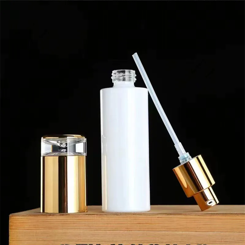 20/30/50g Cream Jar 20-120ml Lotion/ Spray Pump Bottle Perfume/Toner Bottle Empty Pearl White Glass Cosmetics Container