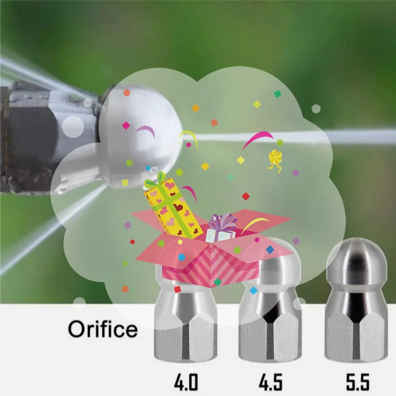 

1Pcs Stainless Steel Quick Connect 1/4 Thread Pipeline Cleaning Rotating Spray Head Water Mouse Head Set Nozzle Tools