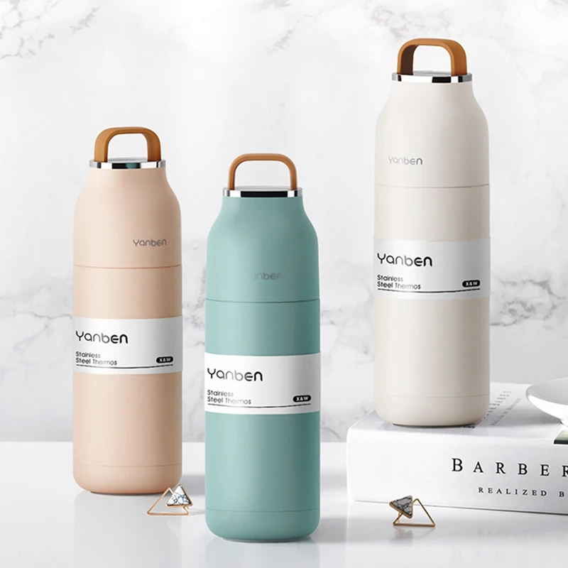 350ml Thermos Bottle 304 Stainless Steel Thermos Cup Vacuum Flask Water Coffee Thermal Bottle Leak-Proof Insulated Travel Cup
