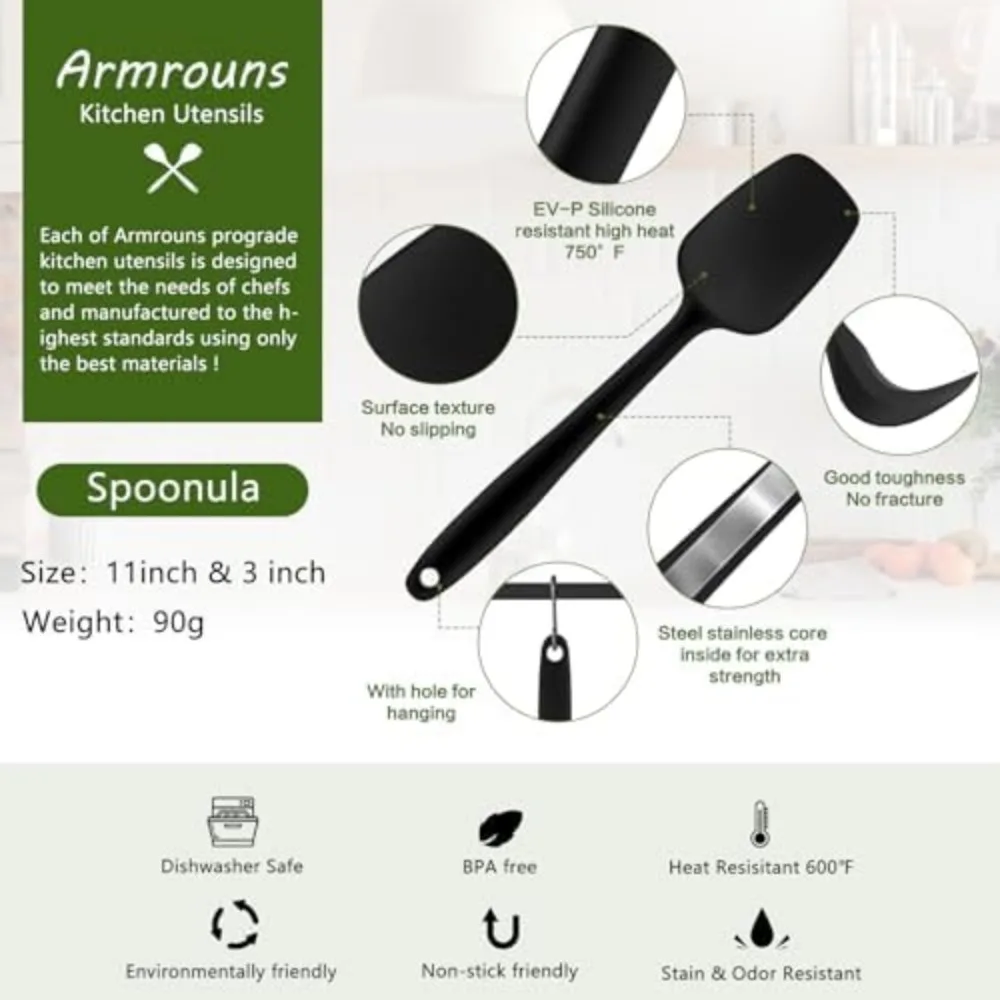 Heat Resistant Silicone Spatula, 11.2