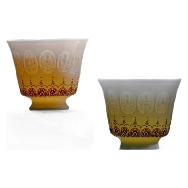 

Dunhuang Buddha Cup Shadow Green Cup Teacup Couple Cup